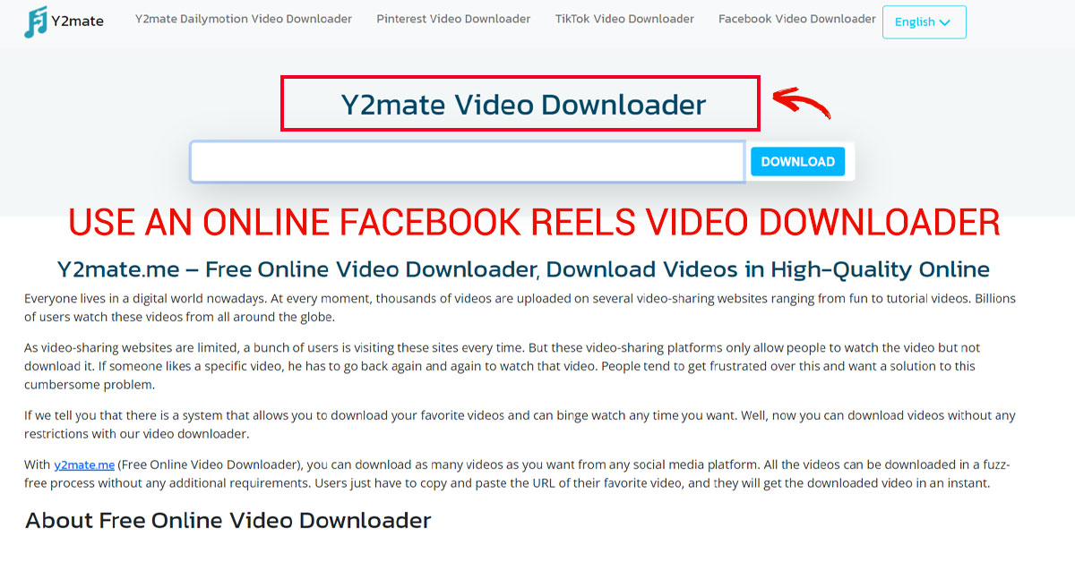 Online Facebook reels video Downloader