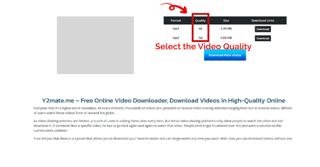 select video quality