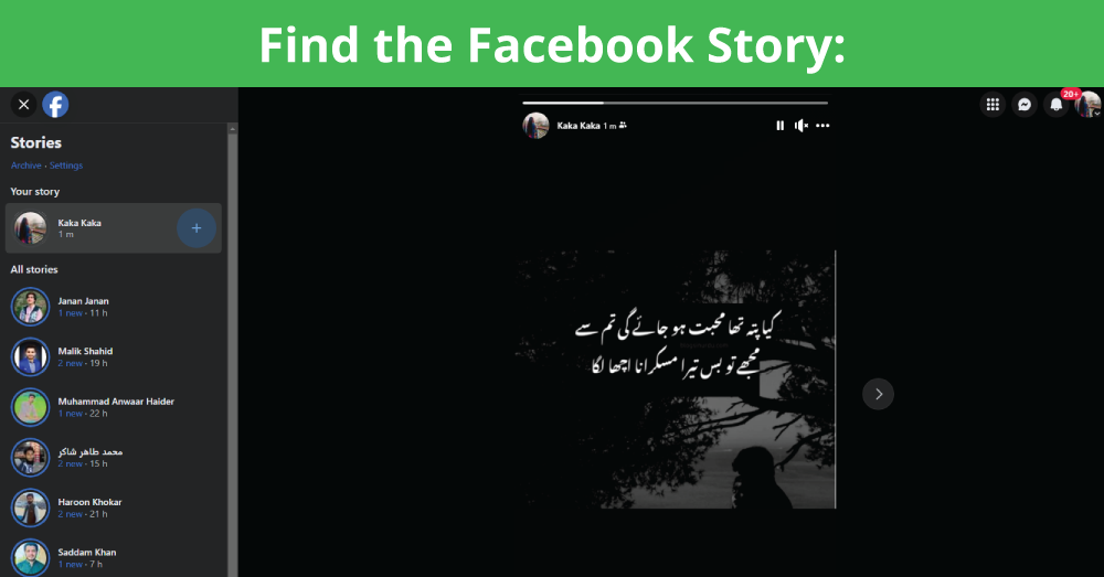 Find the Facebook Story