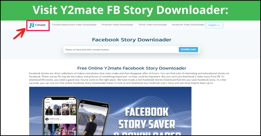 Visit Y2mate Facebook Story Downloader