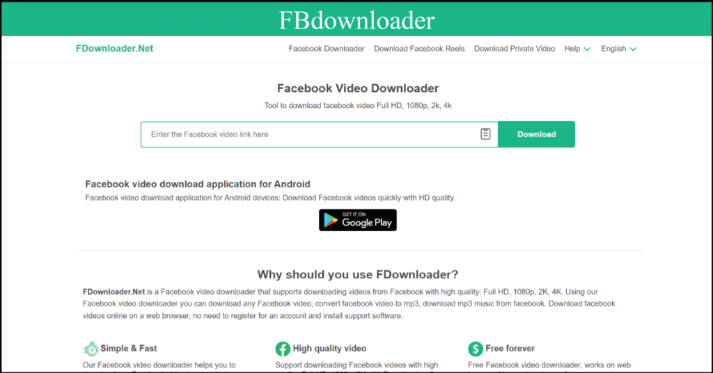FBdownloader - facebook downloader