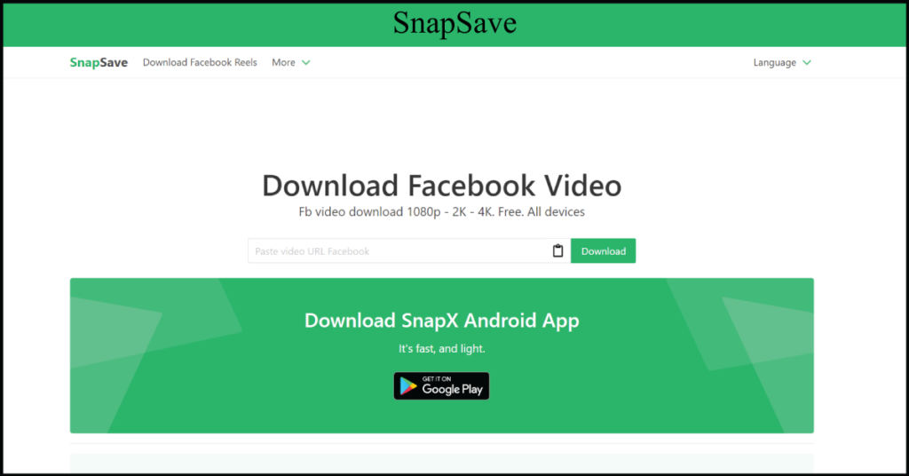 SnapSave facebook downloader