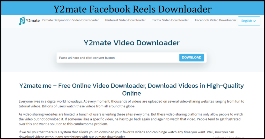 Y2mate Facebook Reels Downloader