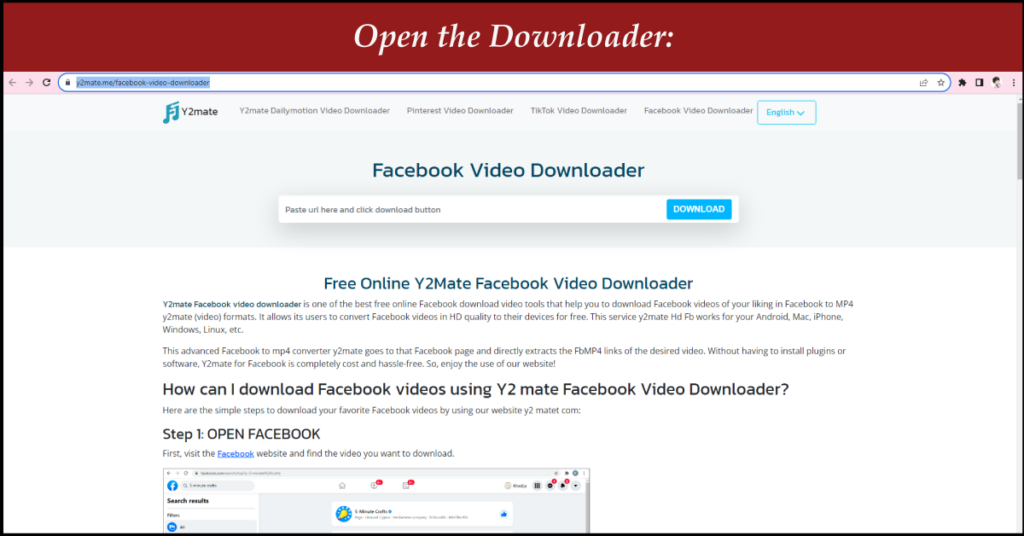 Abrir Facebook video Downloader