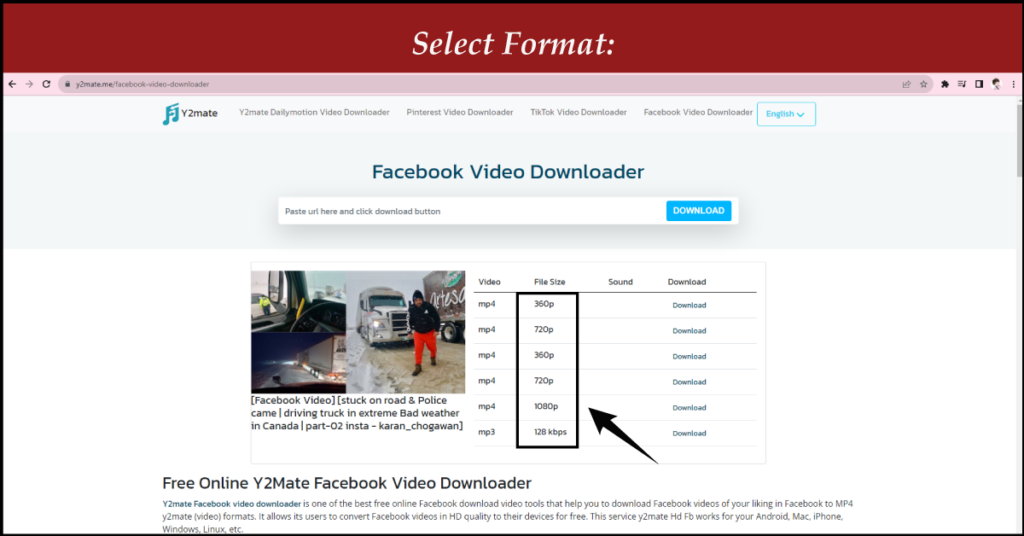 Facebook video deals downloader 720p